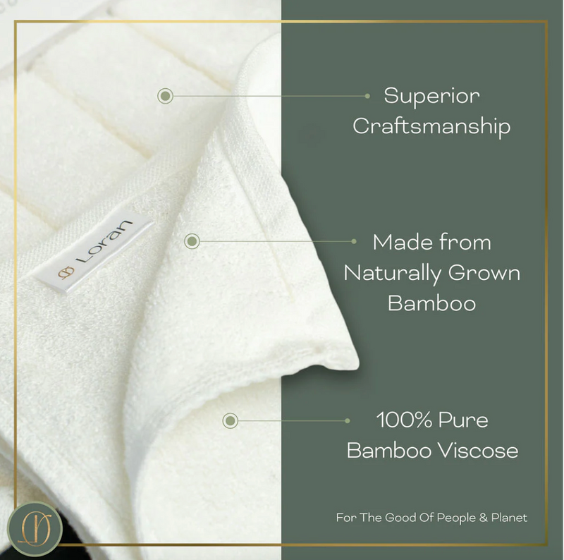 Luxury Bamboo Facial Washcloths, Set of 6