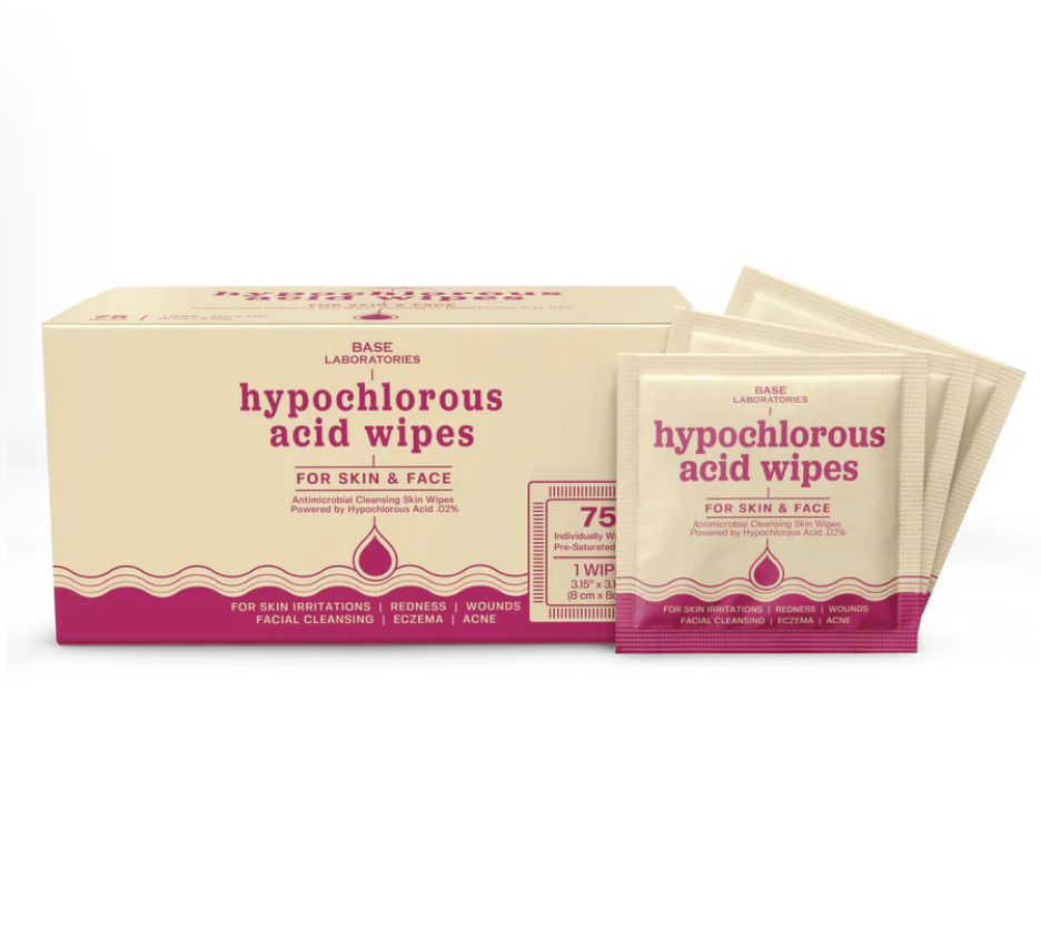 HYPOCHLOROUS ACID WIPES FOR SKIN & FACE - 75 CT